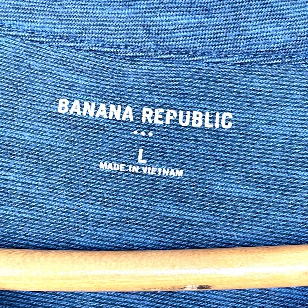 Banana Republic Men’s Polo Shirt Size Large Heather Blue - Picture 6 of 7